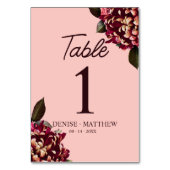 ロマンチックな菊オンゴッサマーピンク テーブルナンバー (裏面)