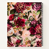 ロマンチックな菊オンゴッサマーピンク ノートブック (裏面)