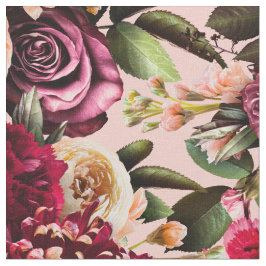 ロマンチックな菊オンゴッサマーピンク ファブリック