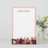 ロマンチックな菊オンゴッサマーピンク 便箋 (スタンド正面)