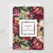 ロマンチックな菊オンバジルグリーン救デート 招待状 (正面)