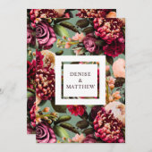 ロマンチックな菊オンバジルグリーン救デート 招待状 (正面/裏面)