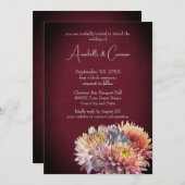 ロマンチックな菊オンブルゴーニュ 招待状 (正面/裏面)