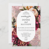 ロマンチックな菊オンマウヴチョーク結婚ズ 招待状 (正面)