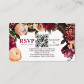 ロマンチックな菊スパンシュガーブルーRSVP QRコード エンクロージャーカード (裏面)