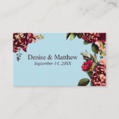 ロマンチックな菊スパンシュガーブルーRSVP QRコード エンクロージャーカード (正面)