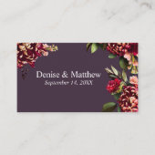 ロマンチックな菊ミッドナイトプラムRSVP QRコード エンクロージャーカード (正面)