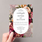 ロマンチックな菊 アクリル招待状 (インサイチュ (ポータブル))