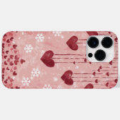 ロマンチックな落下するハートと雪片 Case-Mate iPhoneケース (裏面 (横))