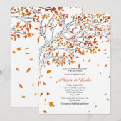 ロマンチックな落葉下する 招待状 (正面/裏面)