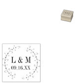 ロマンチックな葉結婚リースパーソナライズされた ラバースタンプ (押印)