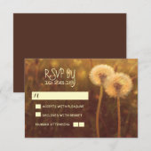 ロマンチックな蒲公英のラスティックウェディング返信カード 出欠カード (正面/裏面)