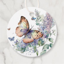 ロマンチックな薄紫とバタフライ感謝していユーメッセージカード