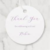 ロマンチックな薄紫とバタフライ感謝していユーメッセージカード フェイバータグ (裏面)