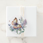 ロマンチックな薄紫とバタフライ感謝していユーメッセージカード フェイバータグ (インサイチュ)