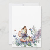 ロマンチックな薄紫と蝶の誕生日招待状 招待状 (裏面)