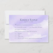 ロマンチックな薄紫ナイトランドスケープ結婚式RSVPカード サンキューカード (正面)