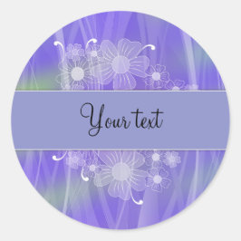 ロマンチックな薄紫フローラデザイン ラウンドシール