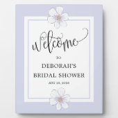 ロマンチックな薄紫フローラブライダルシャワー フォトプラーク (正面)