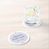 ロマンチックな薄紫フローラブライダルシャワー ラウンドペーパーコースター (インサイチュ)