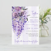 ロマンチックな藤の結婚式招待状 招待状 (スタンド正面)
