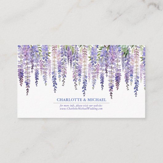 ロマンチックな藤フェアリー結婚ターレのミニRSVPカード エンクロージャーカード (裏面)