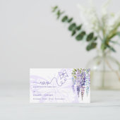 ロマンチックな藤フェアリー結婚ターレのミニRSVPカード エンクロージャーカード (スタンド正面)