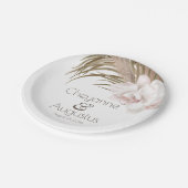 ロマンチックな蘭とパンパスグラス結婚ズ ペーパープレート (アングル)