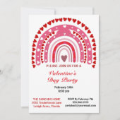 ロマンチックな虹のバレンタインデーパーティー 招待状 (正面)