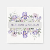 ロマンチックな虹彩と牡丹結婚フローラ スタンダードカクテルナプキン (正面)