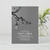 ロマンチックな蛍の石工の瓶のリハーサルディナー 招待状 (スタンド正面)