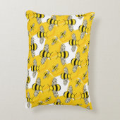 ロマンチックな蜂蜜パーソナライズされた蜂 アクセントクッション (裏面(縦))