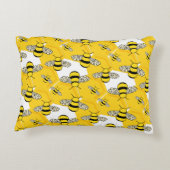 ロマンチックな蜂蜜パーソナライズされた蜂 アクセントクッション (裏面)