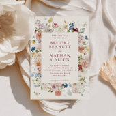ロマンチックな蝶のフローラ結婚フレーム 招待状