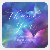 ロマンチックな蝶のブライダルシャワー感謝祭 スクエアシール (正面)