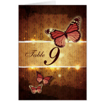 ロマンチックな蝶の秋の結婚式テーブル番号
