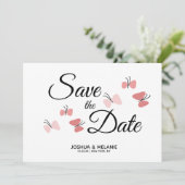 ロマンチックな蝶ピンクの日付を保存 (スタンド正面)