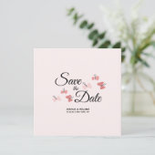 ロマンチックな蝶ピンクの日付を保存 (スタンド正面)