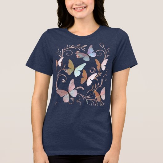ロマンチックな蝶 トライブレンドTシャツ (正面)