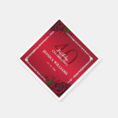 ロマンチックな装飾バラ誕生日パーティー スタンダードカクテルナプキン (角)