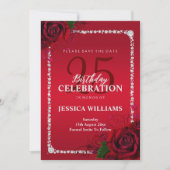 ロマンチックな装飾バラ誕生日パーティー セーブザデート (正面)