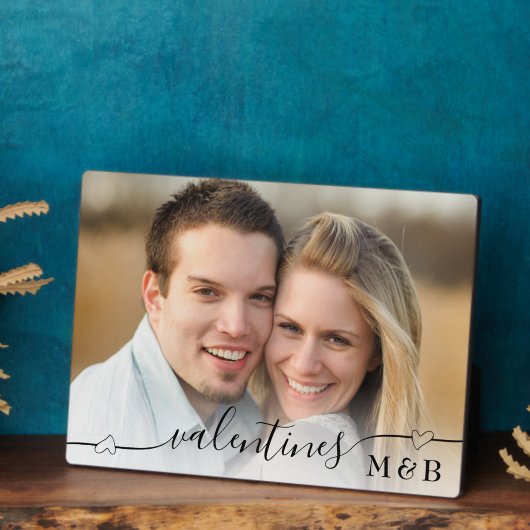 ロマンチックな装飾フォントバレンティンモノグラム写真 フォトプラーク