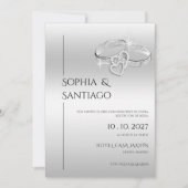 ロマンチックな装飾リング スペイン 結婚式 二次会 招待状 (正面)