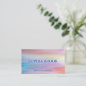 ロマンチックな複数の水彩の夕焼け 名刺 (スタンド正面)