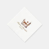 ロマンチックな西ダークブラウン結婚ズ スタンダードカクテルナプキン (角)