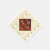 ロマンチックな西デザートブラウン結婚ズ スタンダードカクテルナプキン (角)