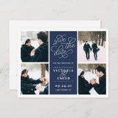 ロマンチックな要求 |フォトコラージュ日付を保存 案内ポストカード (正面/裏面)