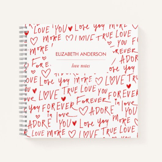 ロマンチックな言葉バレンタインデー ノートブック (正面)