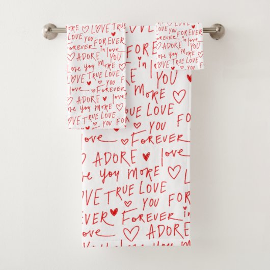 ロマンチックな言葉バレンタインデー バスタオルセット (インサイチュ)