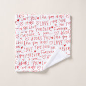 ロマンチックな言葉バレンタインデー バスタオルセット (ウォッシュタオル)